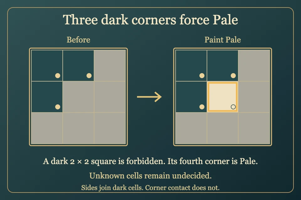 Worked visual example for Cross the Streams