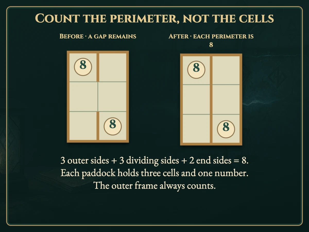 Worked visual example for Fence It Up