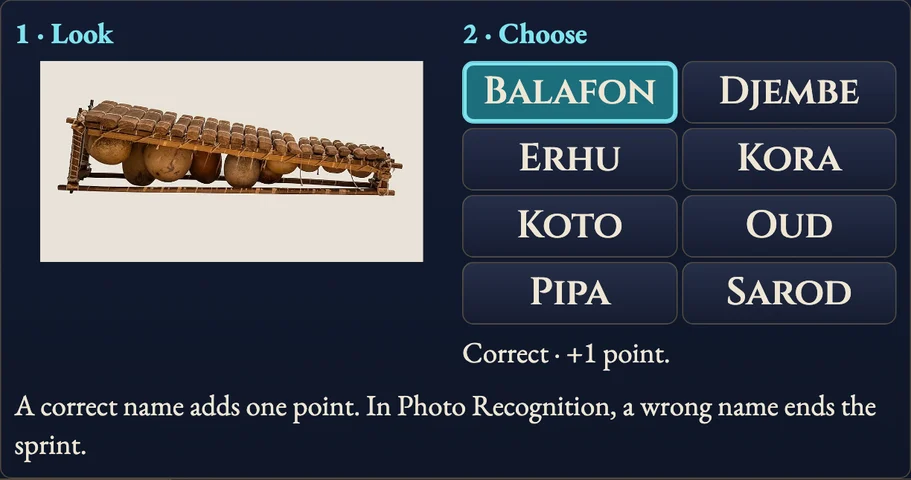 Worked example for Instrument Arena