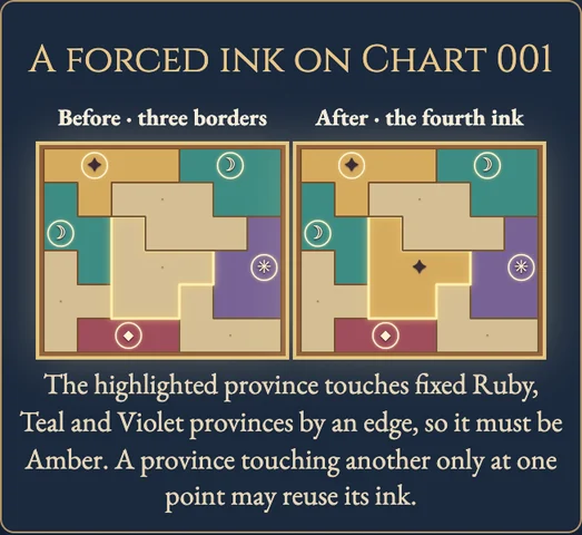 Worked visual example for Map Colouring