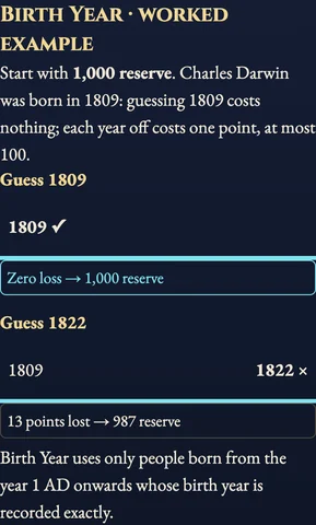 Worked example for Thinker Arena