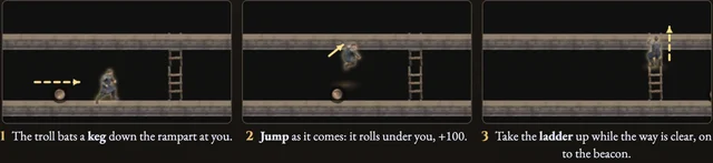 Worked visual example for Troll's Tower