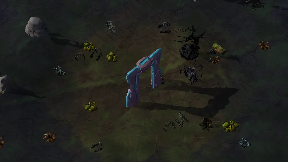 The constructs lair model standing on dark fen