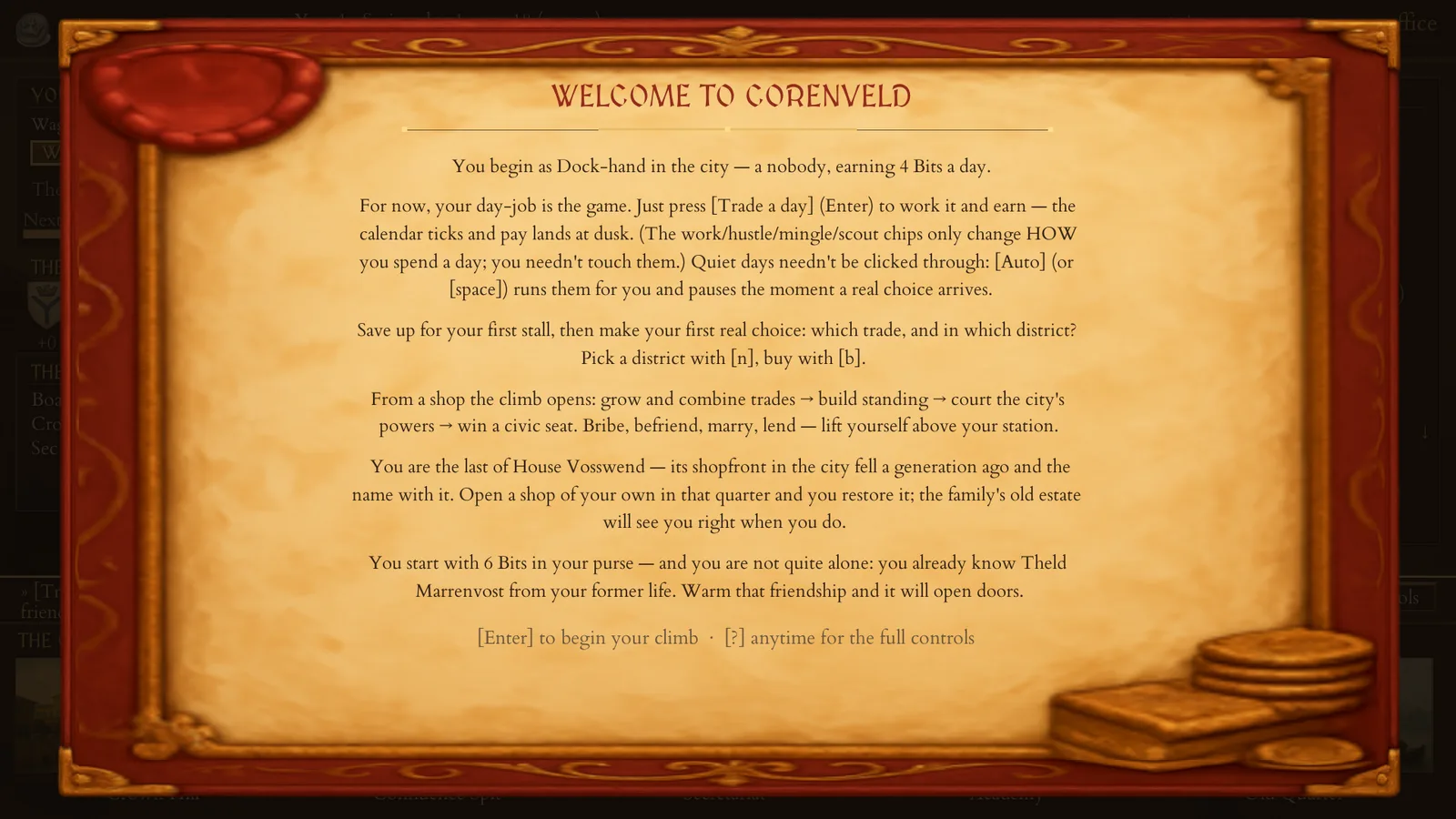 The Welcome to Corenveld card over the first day