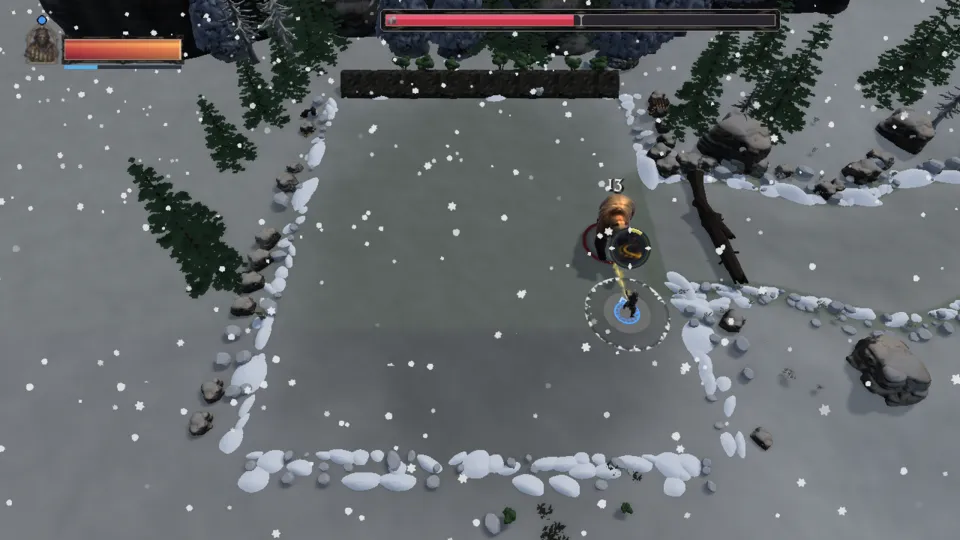 The Alchemist fighting The hoar-bear