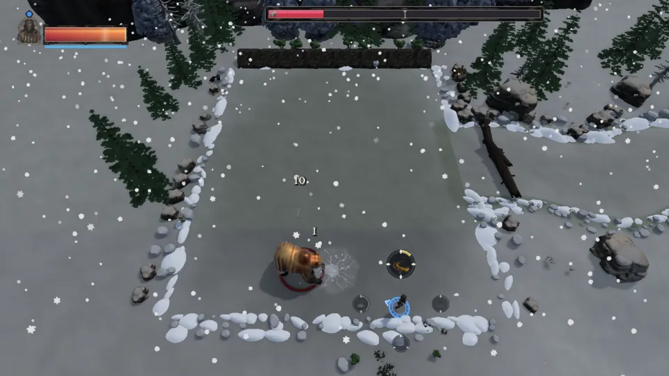 The Alchemist fighting The hoar-bear alone