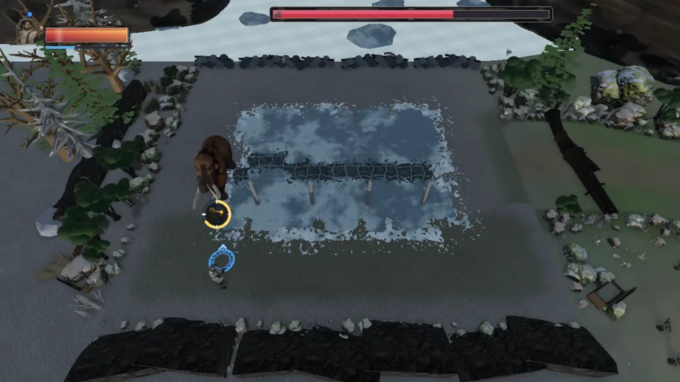 The Lightbringer fighting The hoar-mammoth alone
