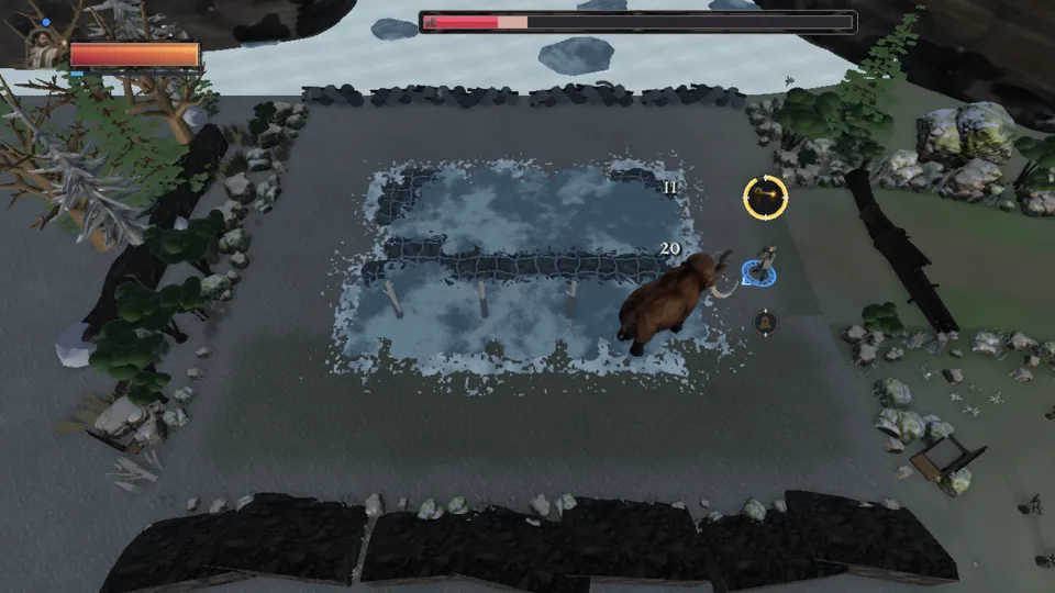 The Lightbringer fighting The hoar-mammoth alone