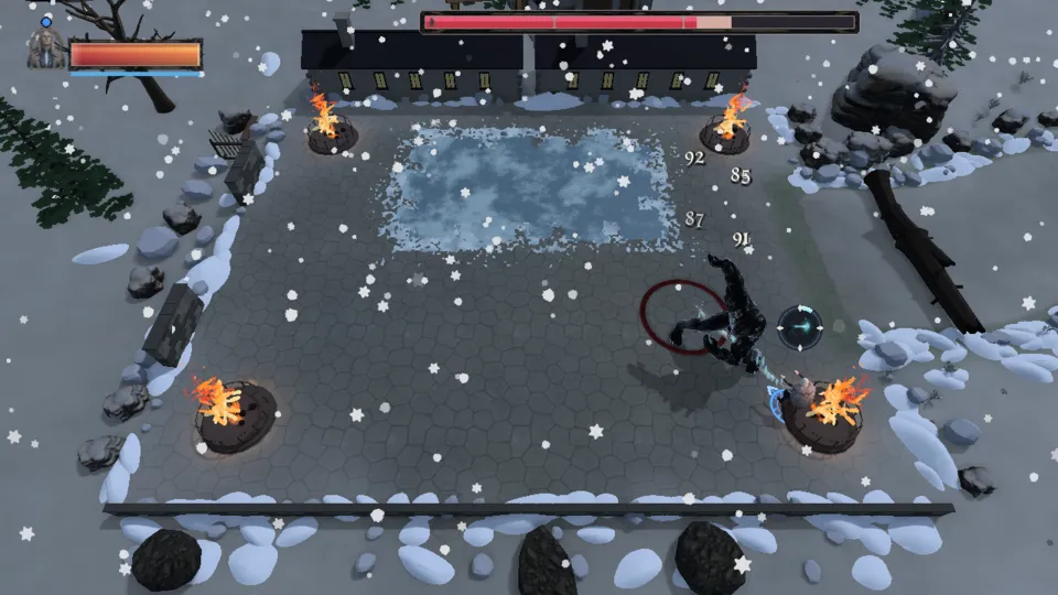 The Cryomancer fighting The pit-keeper alone