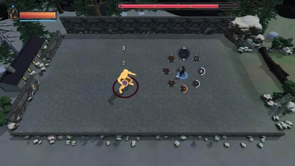 The Pyromancer fighting The answer at skeldnar alone