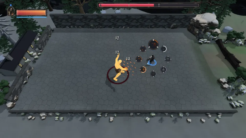 The Pyromancer fighting The answer at skeldnar alone