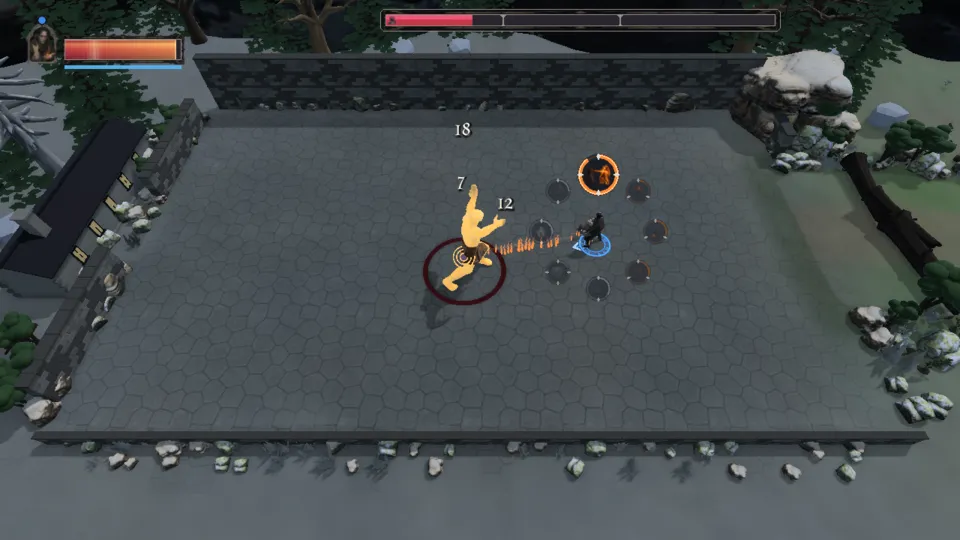 The Pyromancer fighting The answer at skeldnar alone