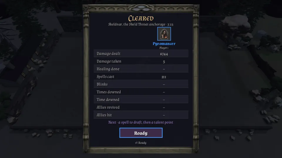 Results screen: Cleared, Skeldnar, the Skeld Throat anchorage · 3:25