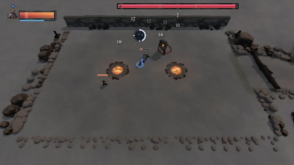 The Inquisitor fighting The slag-founder alone