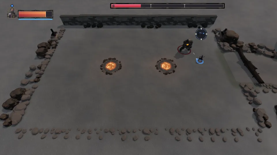 The Inquisitor fighting The slag-founder alone