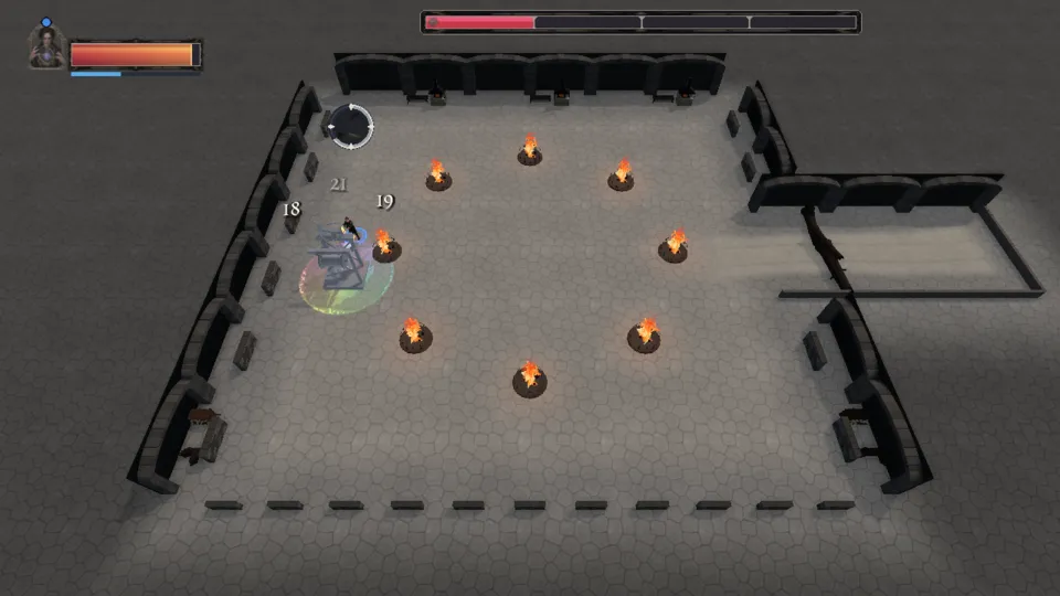 The Arcanist fighting The instrument alone