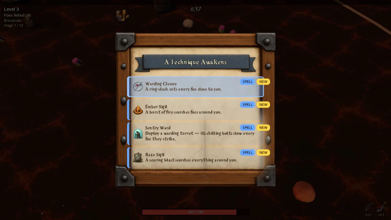 Second draft showing Warding Cleave and other new spell choices
