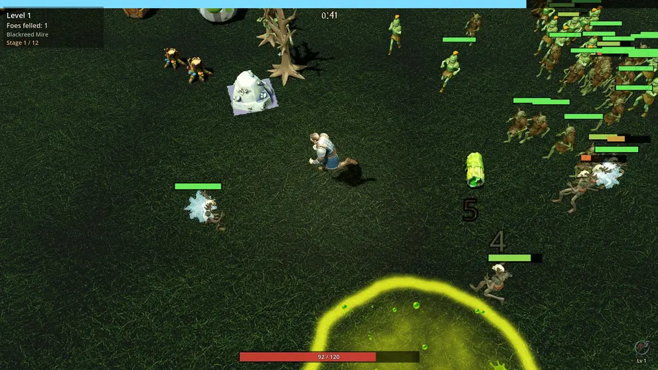 Warden-Soldier fighting with Warding Cleave in Blackreed Mire