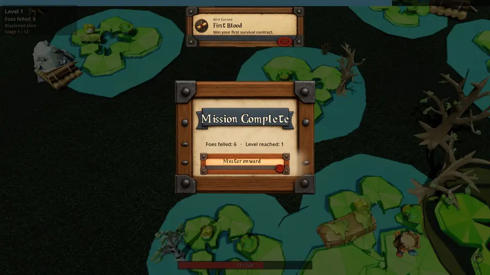 Mission Complete after the one-spell run