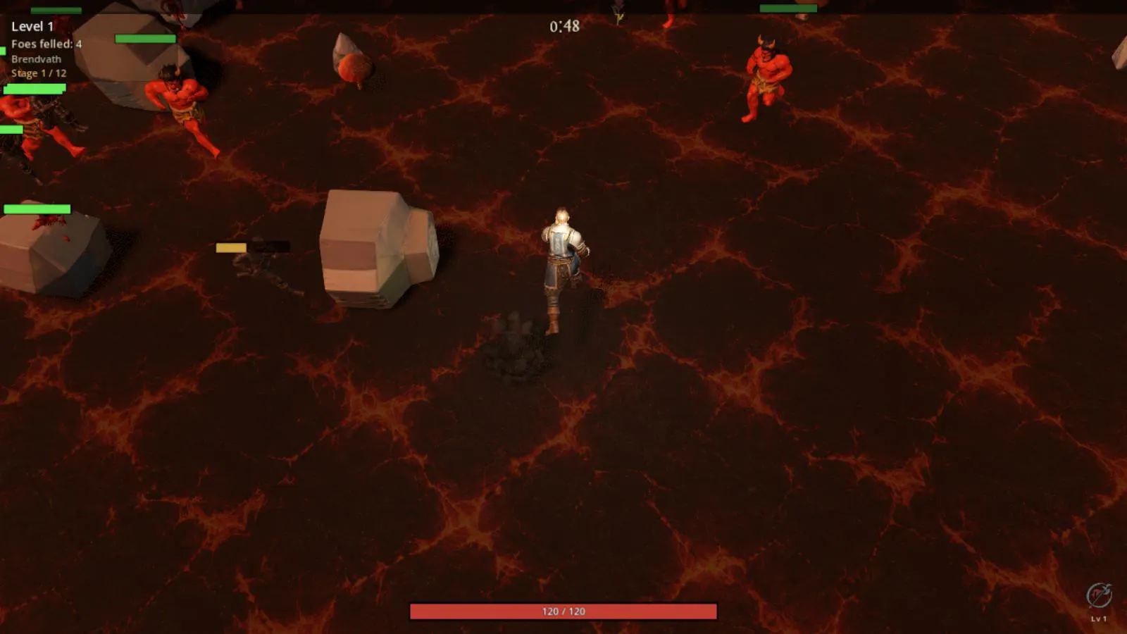 Warden-Soldier keeping distance from foes in Blackreed Mire