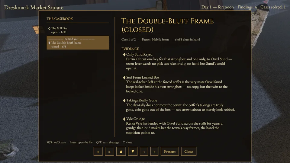 The casebook showing The Double-Bluff Frame closed