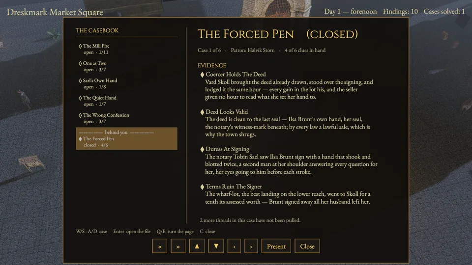 The casebook showing The Forced Pen closed