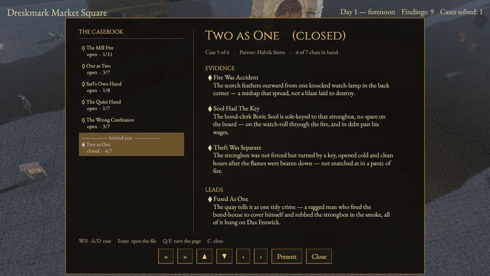 The casebook showing Two as One closed