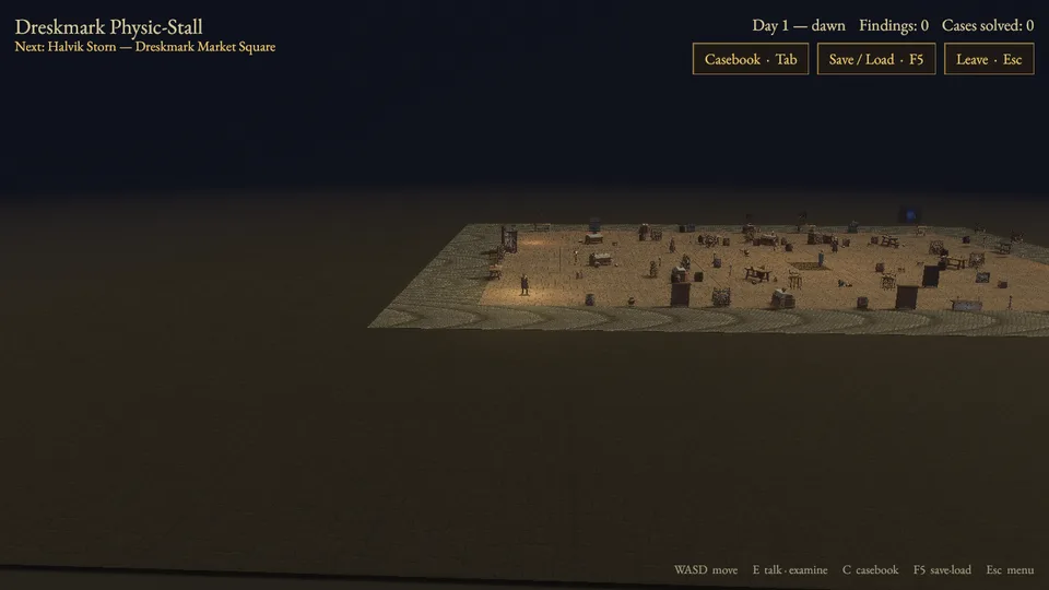 Dreskmark Physic-Stall in the game's 3D view