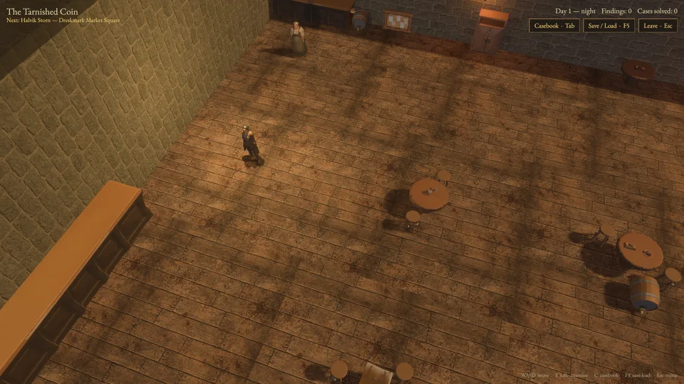 The taproom of the Tarnished Coin