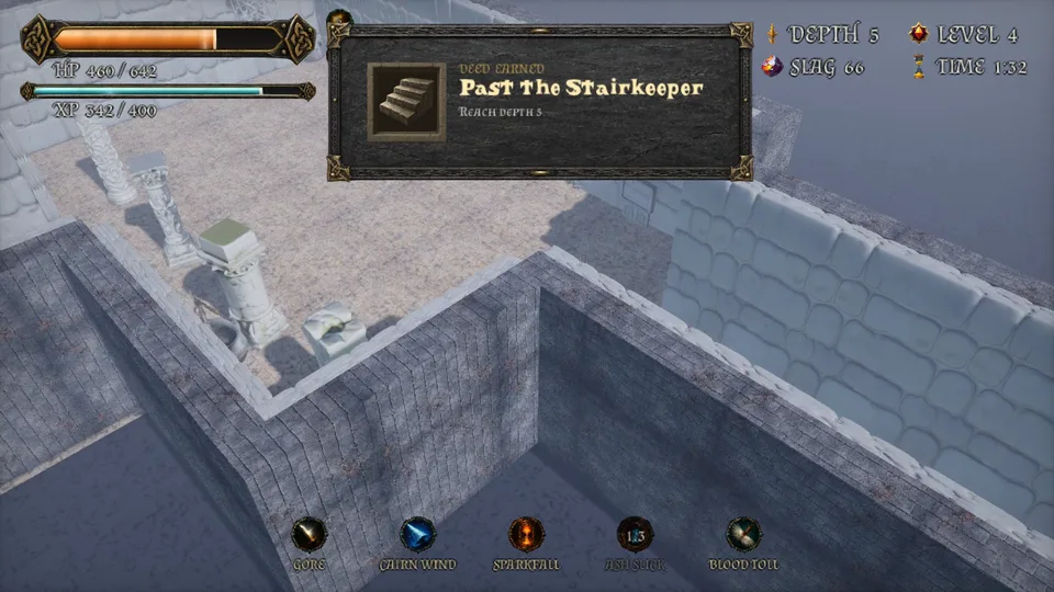 Depth 5, level 4, TIME 1:31: the Past the Stairkeeper card