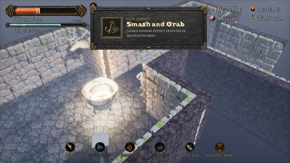 Depth 6, level 5, TIME 1:48: the Smash and Grab card