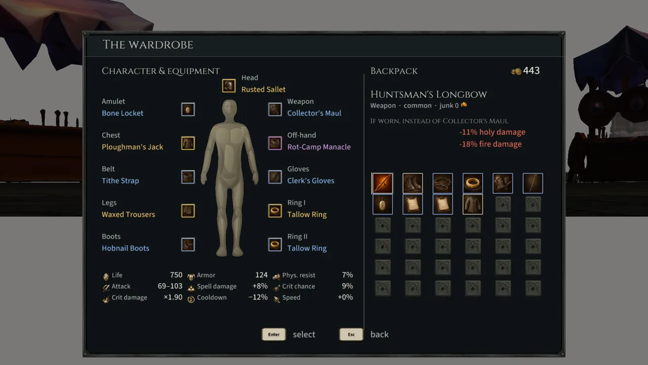 The level 41 passive page with all seven choices filled