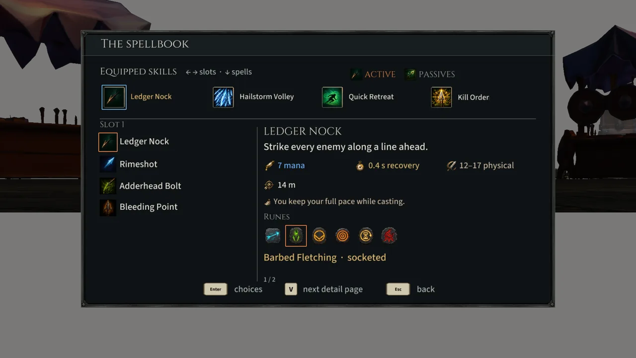 The earned level 41 Huntsman spellbook after selecting unlocked runes
