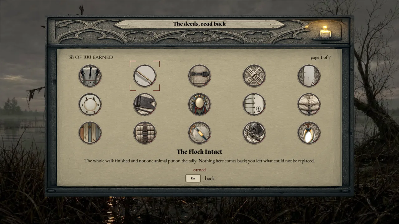 The Flock Intact shown as earned in the successful Huntsman profile