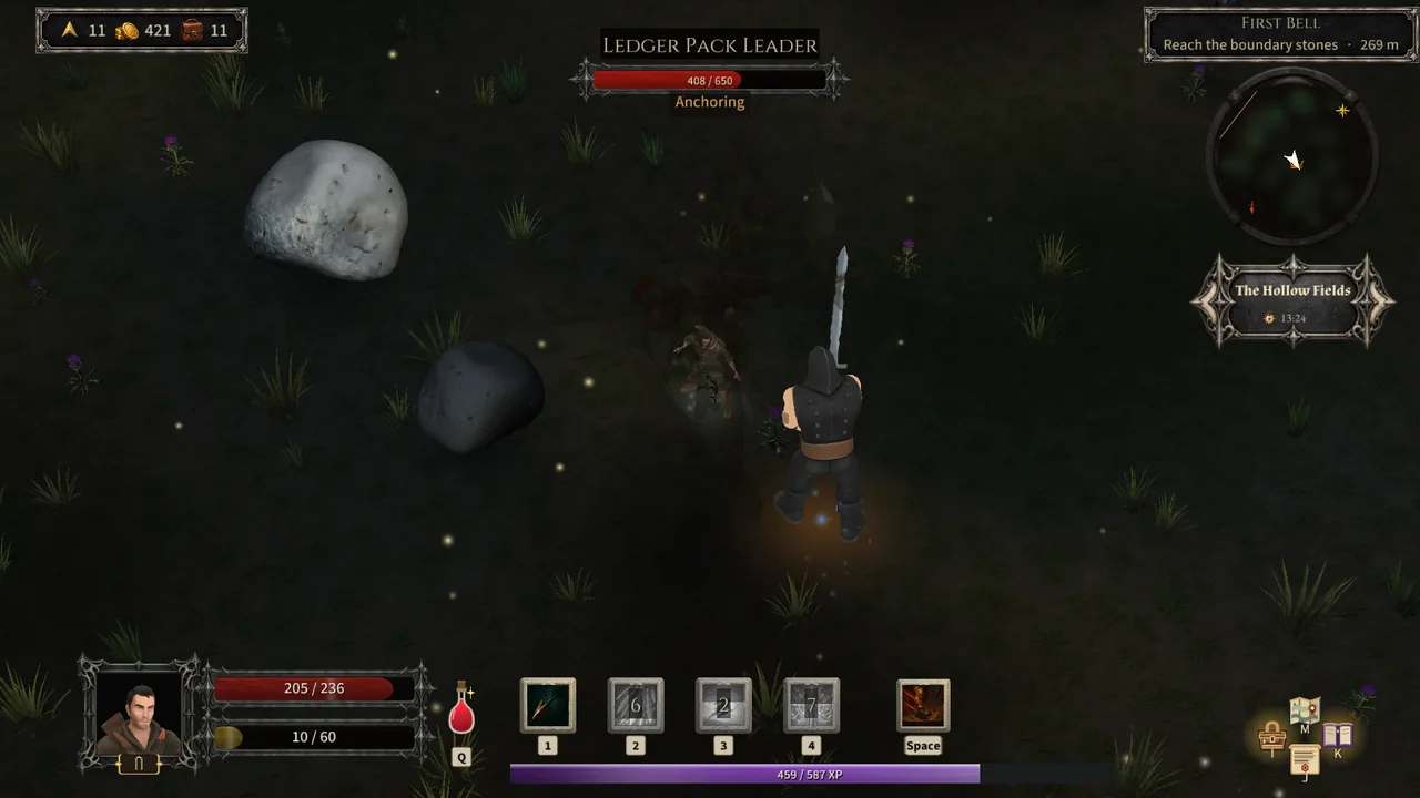 The Huntsman keeping distance from the last Ledger Pack Leader in the recorded run