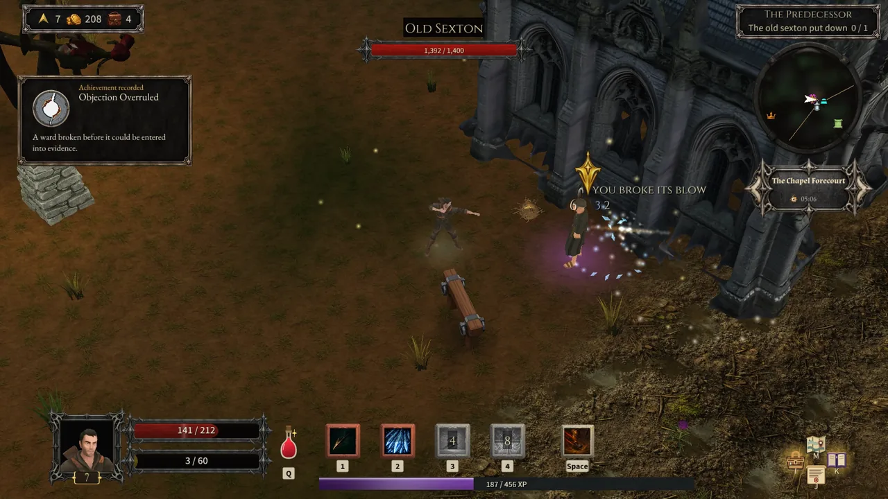 The ward broken: the Old Sexton at 1,392 of 1,400, Objection Overruled recorded