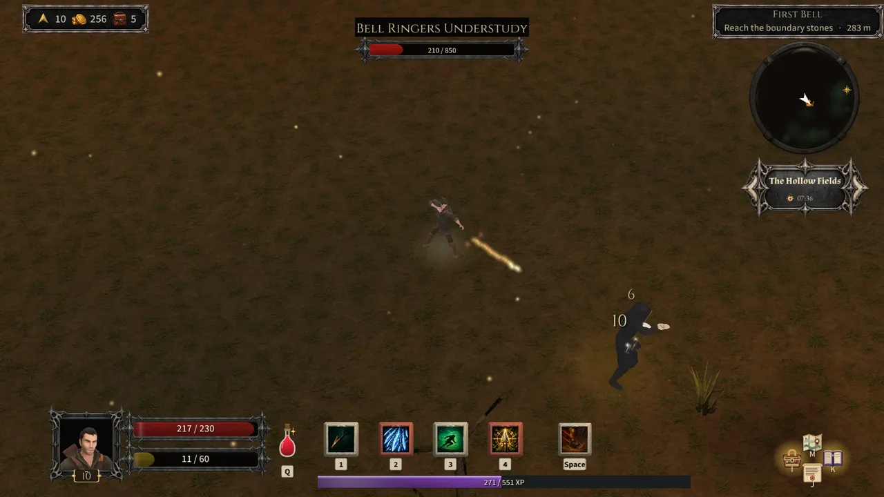 The level 10 Huntsman fighting the Bell-Ringer's Understudy