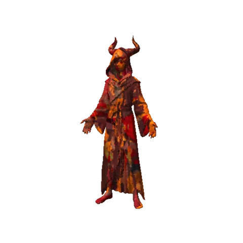 The Pyromancy enemy model as the game renders it