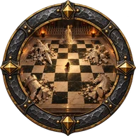 The Endgame achievement emblem: the marble board from above, four pieces broken and one left standing