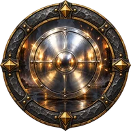 The Unscathed achievement emblem: an unscratched shield with sparks glancing off it
