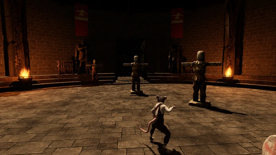 Catalyst cast at the training dummies in the Proving Ring