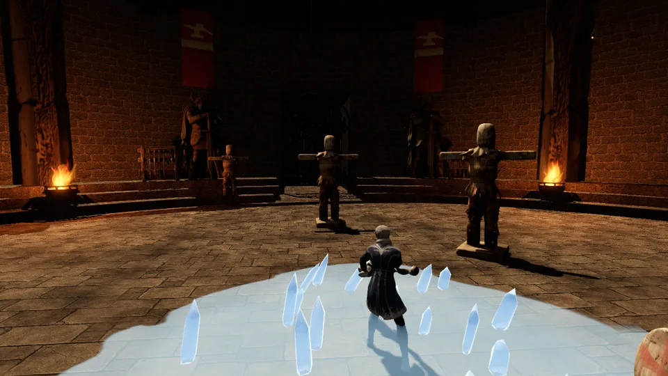 Frost Nova cast at the training dummies in the Proving Ring