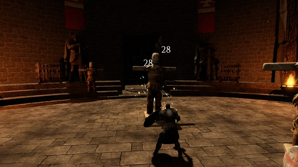 Anvil Throw cast at the training dummies in the Proving Ring