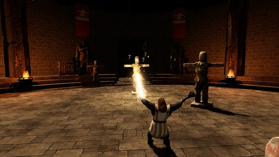 Sunlance cast at the training dummies in the Proving Ring