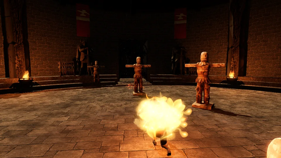 Fire Nova cast at the training dummies in the Proving Ring