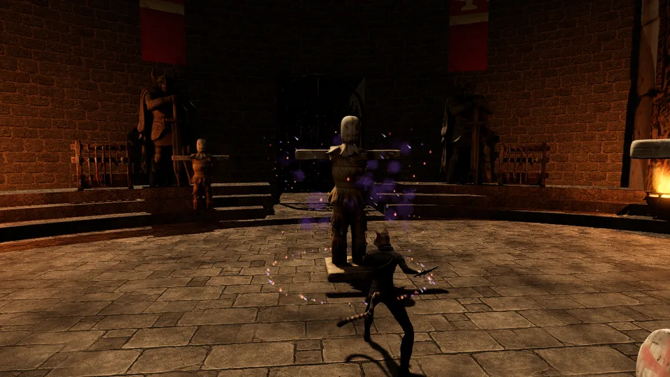 Death Mark cast at the training dummies in the Proving Ring