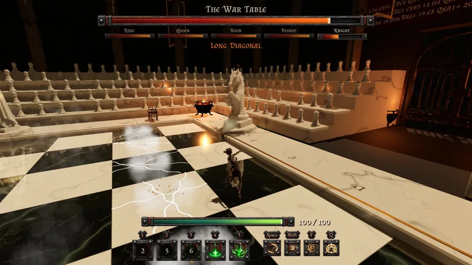 A hero facing the War Table on its marble board