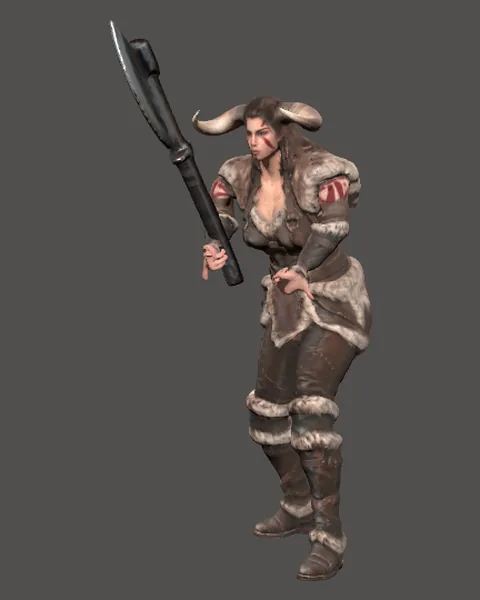 The Berserker (female) model in the game