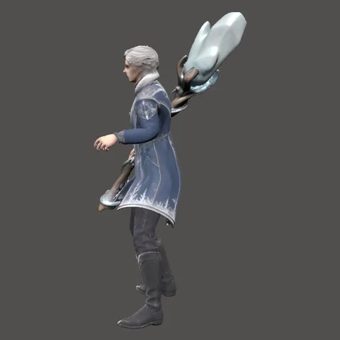 The Cryomancer (male) model in the game