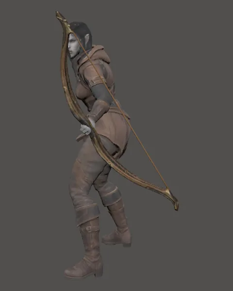 The Hunter (female) model in the game